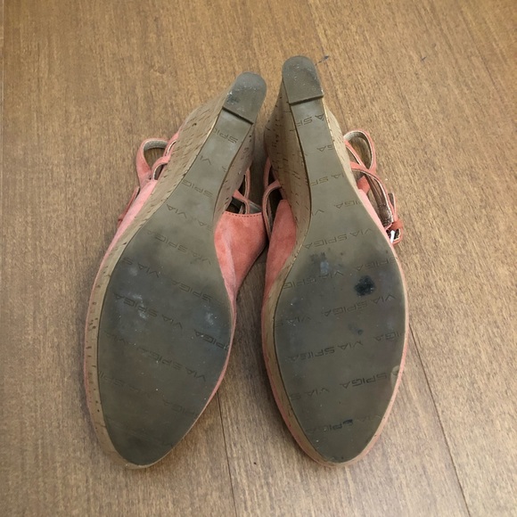 Via Spiga Suede Gracie Mary Jane Slingback Wedge in Size 6 - Picture 5 of 6